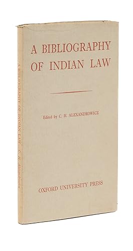 Imagen del vendedor de A Bibliography of Indian Law a la venta por The Lawbook Exchange, Ltd., ABAA  ILAB