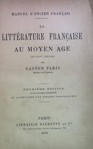 Bild des Verkufers fr Litterature Francaise au moyen age. Manuel D'Ancien Francais. zum Verkauf von books4less (Versandantiquariat Petra Gros GmbH & Co. KG)