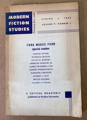 Image du vendeur pour Ford Madox Ford Special Number. (Modern Fiction Studies, Volume 9, Number 1). mis en vente par Plurabelle Books Ltd