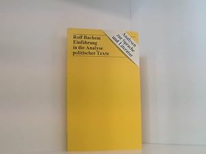 Bild des Verkufers fr Einfhrung in die Analyse politischer Texte von Rolf Bachem zum Verkauf von Book Broker