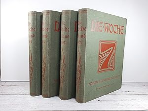 Die Woche Moderne illustrierte Zeitschrift 1904 Hefte 1-53, 4 Bände