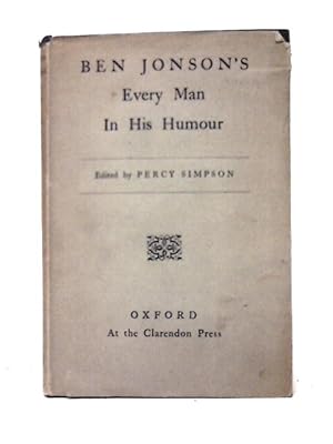 Image du vendeur pour Ben Jonson's Every Man In His Humour mis en vente par World of Rare Books