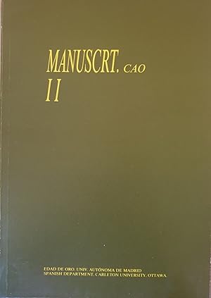 Imagen del vendedor de MANUSCRT. CAO II. a la venta por Libreria Lopez de Araujo