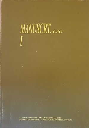 Imagen del vendedor de MANUSCRT. CAO I. a la venta por Libreria Lopez de Araujo