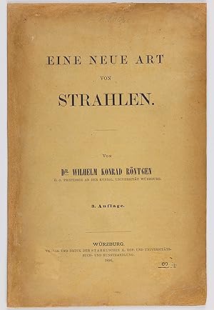 Image du vendeur pour Eine neue Art von Strahlen. mis en vente par Milestones of Science Books