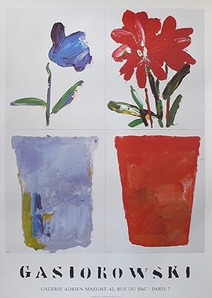 1995 French Exhibition Poster, Gerard Gasiorowski, Pots de Fleurs 131-132