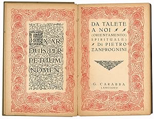 Bild des Verkufers fr Da Talete a noi (orientamento spirituale). zum Verkauf von Libreria Alberto Govi di F. Govi Sas