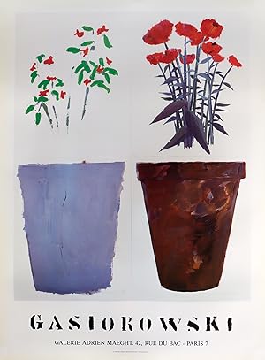 1995 French Exhibition Poster, Gerard Gasiorowski, Pots de Fleurs 101-102