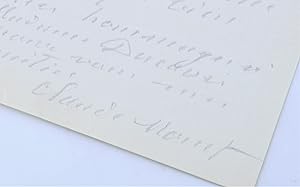 Lettre autographe signée de Claude Monet adressée à Lucien Descaves
