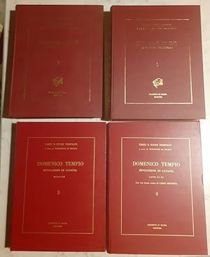 Immagine del venditore per DOMENICO TEMPIO E LA POESIA DEL PIACERE 1 E 2 VOLUMEDOMENICO TEMPIO RIVOLUZIONI DI CATANIA CANTI 1-10 E 11-20 CON UNA LETTERA CRITICA DI CARLO MUSCETTA 3 E 4 VOL., venduto da Libreria antiquaria Pagine Scolpite