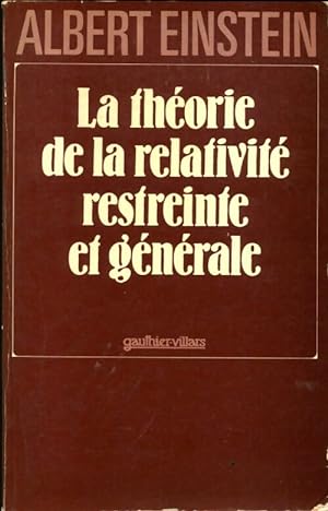 Imagen del vendedor de La th?orie de la relativite restreinte et g?n?rale - Maurice Solovine a la venta por Book Hmisphres
