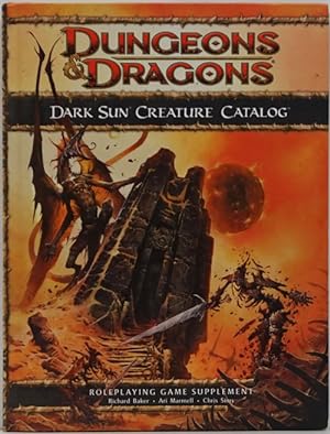 Imagen del vendedor de Dungeons & Dragons: Dark Sun Creature Catalog Roleplaying Game Supplement a la venta por Good Books In The Woods