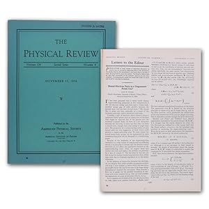 Bild des Verkufers fr Bound Electron Pairs in a Degenerate Fermi Gas. SS. 1189-1190. In: The Physical Review. Second Series. Vol. 104, No. 4. zum Verkauf von Antiquariat Gerhard Gruber