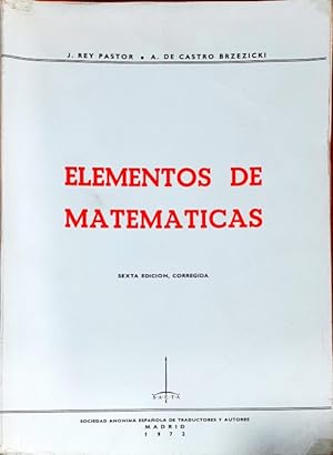 Imagen del vendedor de Elementos de matemticas a la venta por Paraso Lector