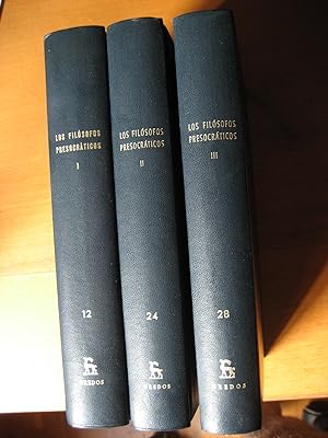 Immagine del venditore per LOS FILOSOFOS PRESOCRATICOS. I, II y III. CompletoBiblioteca Clsica Gredos (12,24,28), venduto da Librera Santo Domingo