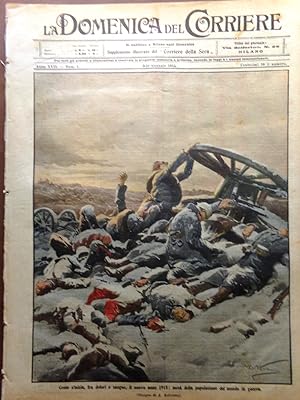 La Domenica del Corriere 3 Gennaio 1915 WW1 Valona Occupata Scarborough Joffre