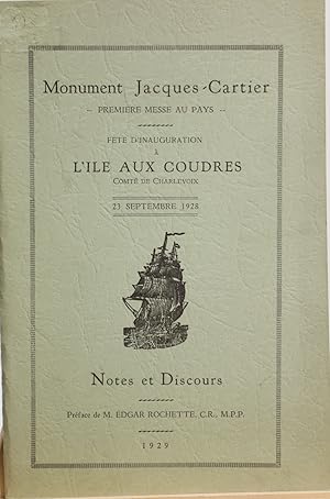 Monument Jacques-Cartier. Première messe au pays. Fête d'inauguration à l'Ile aux Coudres comté d...