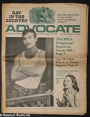 Seller image for The Advocate: touching your lifestyle; #183, February 11, 1976 in two sections: Gay in the Country for sale by Bolerium Books Inc.