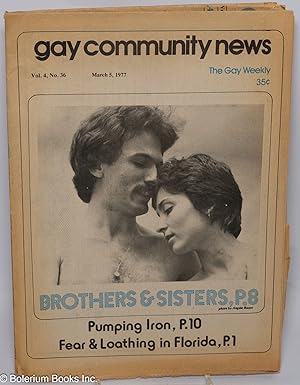 Imagen del vendedor de GCN - Gay Community News: the gay weekly; vol. 4, #36, Mar. 5, 1977: Brothers & Sisters a la venta por Bolerium Books Inc.