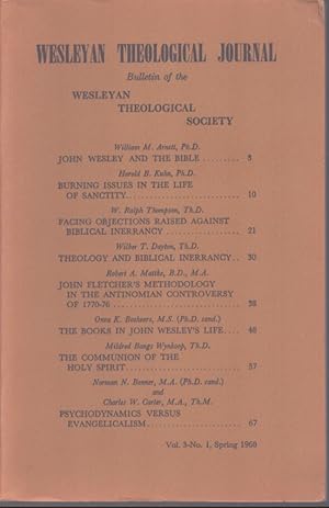 Imagen del vendedor de WESLEYAN THEOLOGICAL JOURNAL Volume 3 No. 1, Spring 1968 a la venta por Neil Shillington: Bookdealer/Booksearch