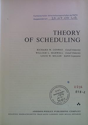 Image du vendeur pour Theory of Scheduling. mis en vente par books4less (Versandantiquariat Petra Gros GmbH & Co. KG)