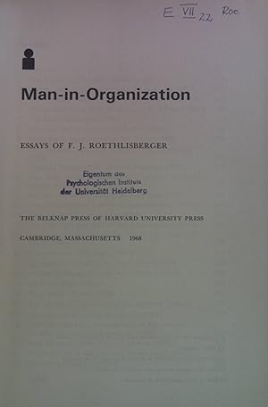 Imagen del vendedor de Man-in-Organization. a la venta por books4less (Versandantiquariat Petra Gros GmbH & Co. KG)