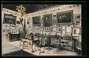 Bild des Verkufers fr Ansichtskarte Eger, Inneransicht vom Wallenstein-Zimmer zum Verkauf von Bartko-Reher