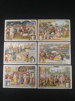 6 Bilder, komplette Serie: Karnevalsbilder verschiedener Zeiten. Sanguinetti=883, 1907.