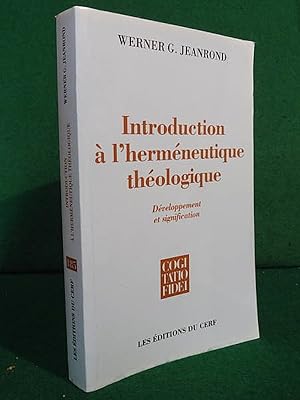 Imagen del vendedor de Introduction  l'hermneutique thologique. Dveloppement et signification. Coll.  Cogitatio Fidei , 185 a la venta por Librairie Pierre BRUNET