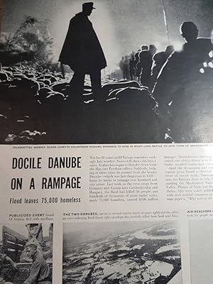 Bild des Verkufers fr Article: Docile Danube on a Rampage "Flood Leaves 75,000 Homeless" zum Verkauf von Hammonds Antiques & Books