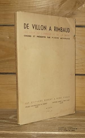 Imagen del vendedor de DE VILLON A RIMBAUD : Les jeux de l'amour et de la mort a la venta por Planet's books