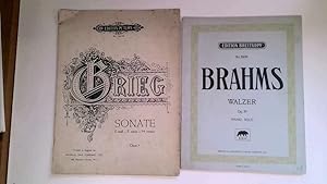 Immagine del venditore per Two Romantic Piano Works; Grieg Sonata in E minor Op.7 & Brahms Waltzes Op.39. venduto da Goldstone Rare Books