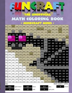 Seller image for Funcraft - The unofficial Math Coloring Book: Minecraft Minis : Age: 6-10 years. Coloring book, age, learning math, mathematic, school, class, education, pupil, student, times, table, grade, 1st 2nd 3rd 4th form, first rules of arithmetics, children, Baby animals, cute, christmas present gift, birthday, eastern, bestseller, pixel, craft for sale by Smartbuy