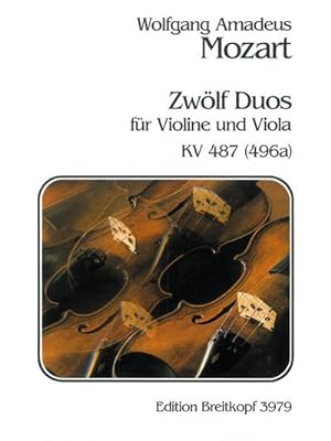 Bild des Verkufers fr 12 Duette KV487fr Violine und Viola : Spielpartitur zum Verkauf von Smartbuy