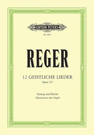 Bild des Verkufers fr 12 geistliche Lieder op.137fr Gesang und Klavier (Orgel, Harmonium) zum Verkauf von Smartbuy