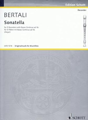 Bild des Verkufers fr Sonatellafor 5 recorders (ssatb) and piano ad lib. : score and 6 parts zum Verkauf von Smartbuy