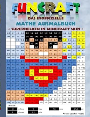 Bild des Verkufers fr Funcraft - Das inoffizielle Mathe Ausmalbuch: Superhelden im Minecraft Skin (Superman Cover) : Alter: 6-10 Jahre. Ausmalen, lustig, lachen, witzig, Superheld, Superman, Schule, 1. 2. 3. 4. Klasse, Unterricht, Rechnen, Grundrechenarten, Plus, Minus, Mal, Geteilt, Mathematik, Grundschule, Aktionsbuch, Action, Aktion, Spiele, Rtsel; Kinder, Humor, deutsch, Pixel, Gun, Spiel, Geschenk, Ausmalbuch, Geburtstag, Weihnachten, Weihnachtsgeschenk, Ostern, Geschenkbuch, Fanfiction, Schule, Grundschule zum Verkauf von Smartbuy