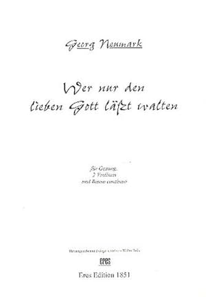 Seller image for Wer nur den lieben Gott lt waltenfr Gesang, 2 Violinen und Bc : Partitur for sale by Smartbuy
