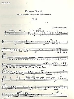 Bild des Verkufers fr Konzert g-Moll PV411fr 2 Violoncelli, Streicher und Bc : Violine 2 zum Verkauf von Smartbuy