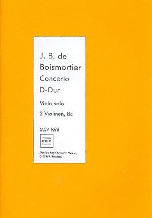 Bild des Verkufers fr Concerto D-Dur fr Viola,2 Violinen und Bc : Partitur und Stimmen zum Verkauf von Smartbuy