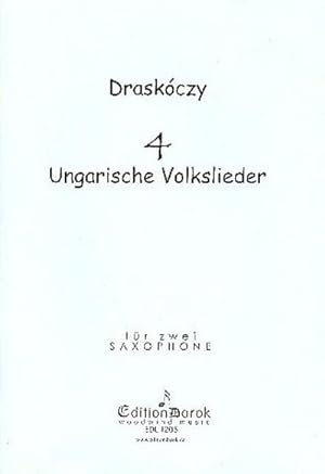 Bild des Verkufers fr 4 Hungarian Folk Songsfor 2 saxophones : score zum Verkauf von Smartbuy