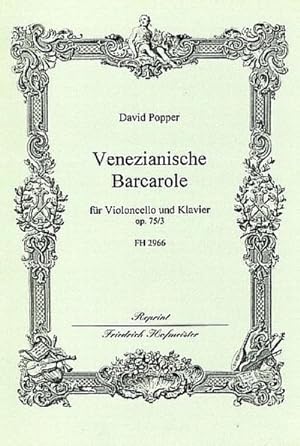 Bild des Verkufers fr Venezianische Barcarole op.75,3fr Violoncello und Klavier zum Verkauf von Smartbuy