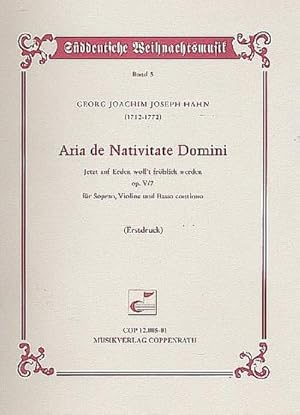 Bild des Verkufers fr Aria de Nativitate Domini op.5,7fr Sopran, Violine und Bc zum Verkauf von Smartbuy