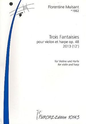 Bild des Verkufers fr 3 Fantaisies op.48fr Violine und Harfe : Partitur und Stimme zum Verkauf von Smartbuy