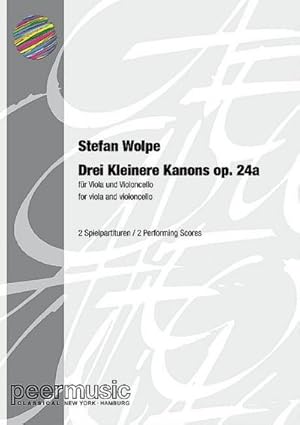 Bild des Verkufers fr 3 kleinere Kanons op.24afr Viola und Violoncello : 2 Spielpartituren zum Verkauf von Smartbuy