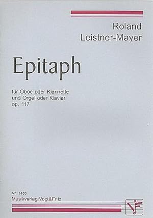 Bild des Verkufers fr Epitaph op.117fr Oboe (Klarinette) und Orgel (Klavier) zum Verkauf von Smartbuy