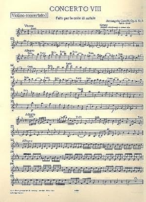 Bild des Verkufers fr Concerto grosso g-Moll op.6,8fr 2 Violinen, Violoncello, Streicher und Bc : Violine solo 1 zum Verkauf von Smartbuy