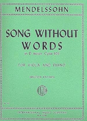 Seller image for Song without Words in D major op.109for viola and piano for sale by Smartbuy