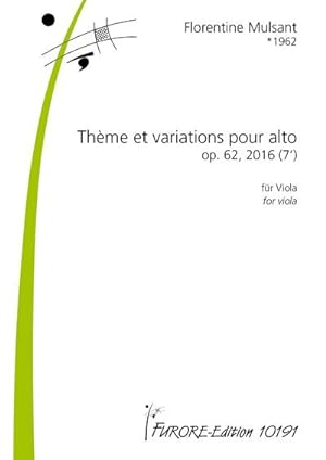 Bild des Verkufers fr Thme et variations pour alto op.62fr Viola zum Verkauf von Smartbuy