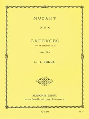 Bild des Verkufers fr 3 cadences pour le concerto re majeurKV314 de Mozart pour flte seule zum Verkauf von Smartbuy